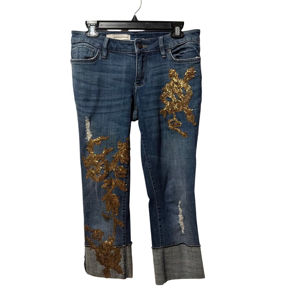 ⭐️ Women’s Pilcro Cropped Cuffed Sequin Jeans Size 31. Preppy Fall Coastal